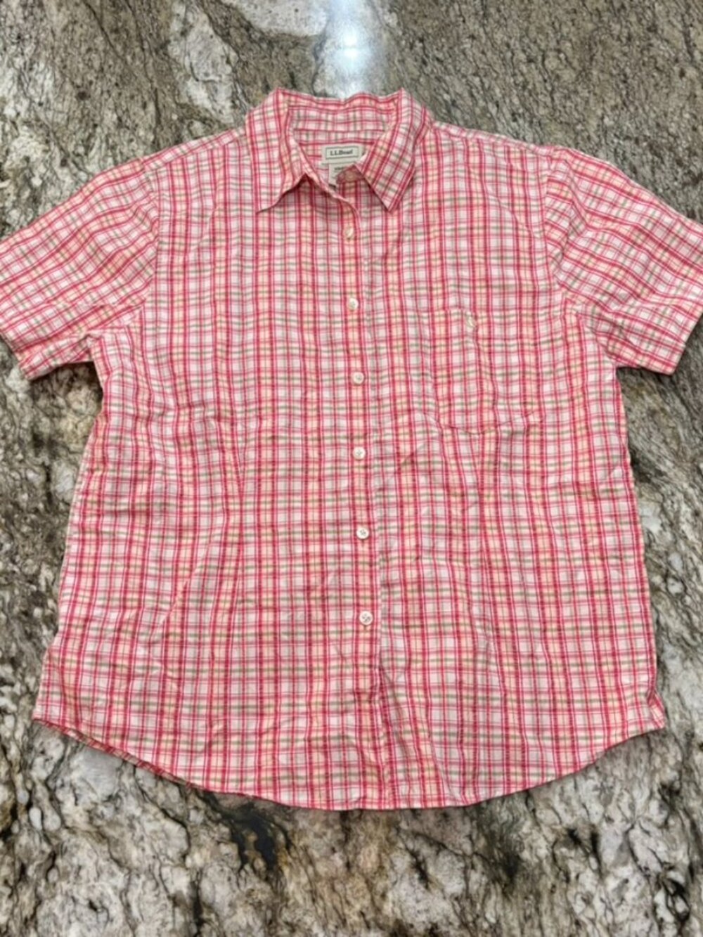 L.L. Bean Granola Girl Plaid Outdoor Button Up